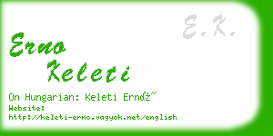 erno keleti business card